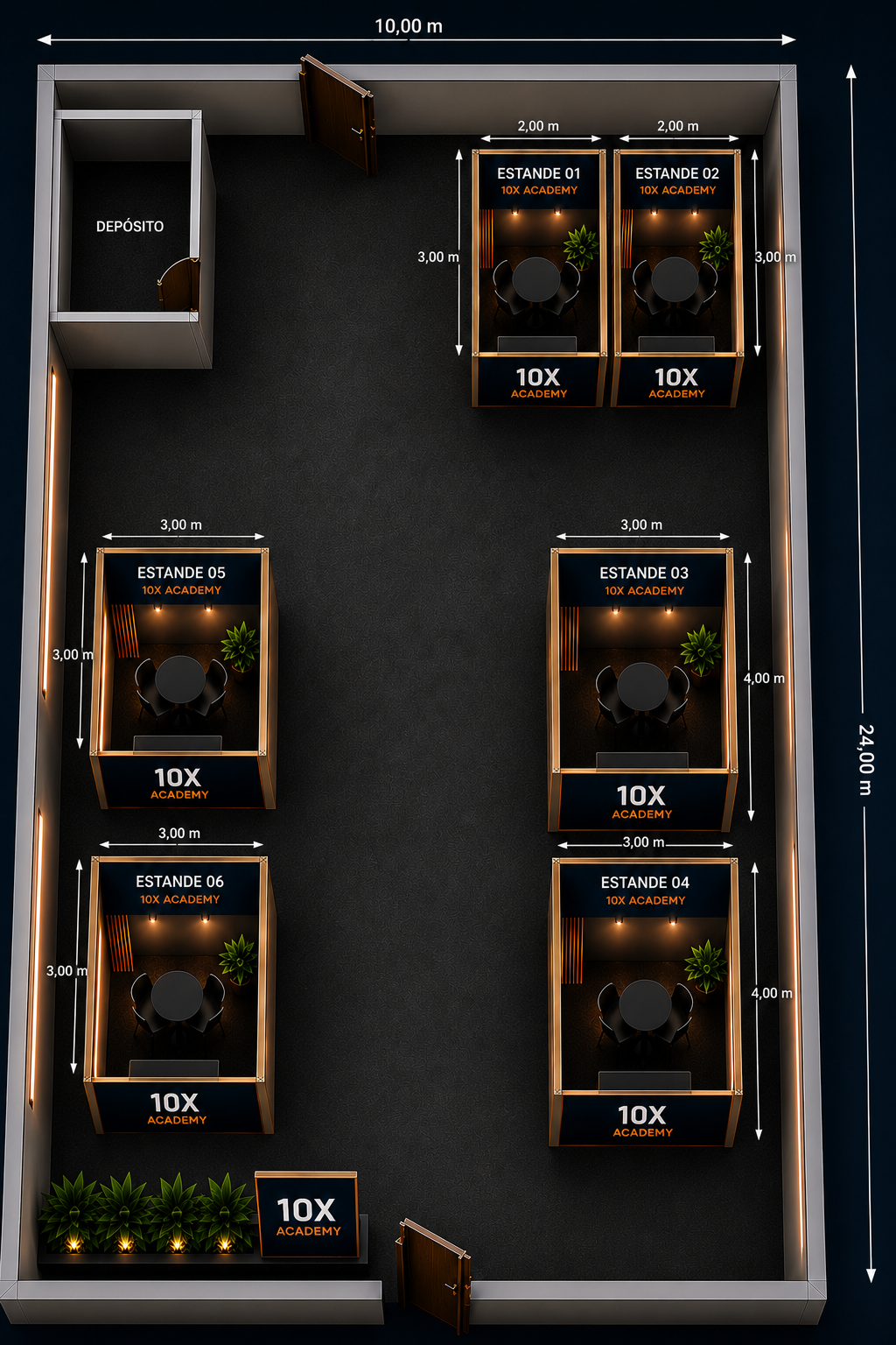 Mapa de estandes da Expo Summit 10X Academy