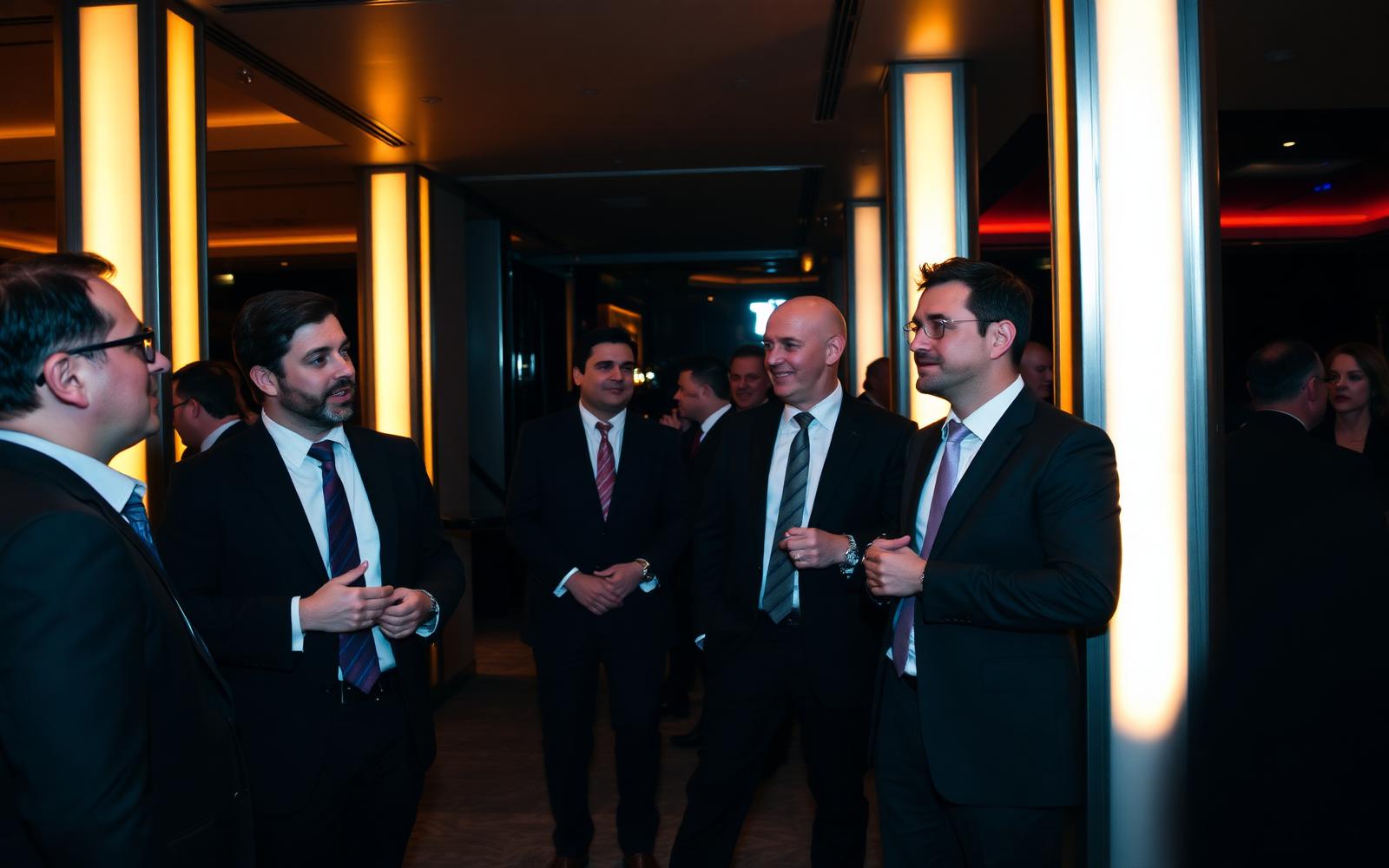 Executivos em networking no Business Lounge